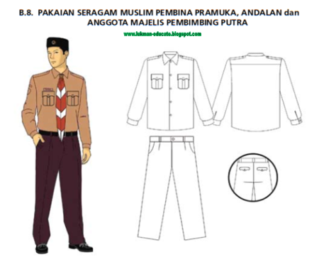 pakaian seragam harian muslim pembina andalan dan mabi pa